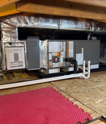 Air handler and insulated ductwork installation in an attic by AFAB Construction, West Milford NJ HVAC