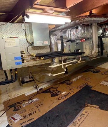 New attic HVAC air handler and ductwork installation by AFAB Construction