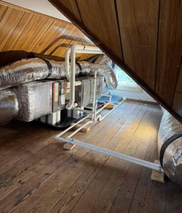 Attic air handler and insulated flex duct installation, West Milford NJ