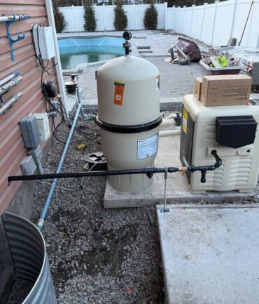 Gas pool heater and filter system installation, NJ